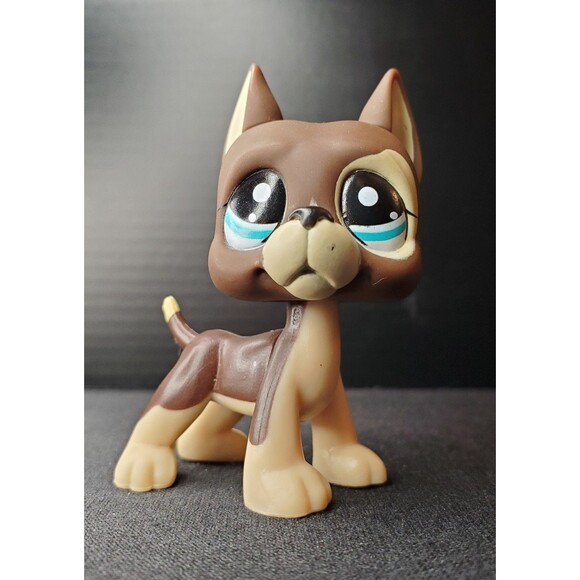 LPS Littlest Pet Shop 2007 Great Dane #817 Round Dot Blue Eyes Retired - Picture 1 of 3